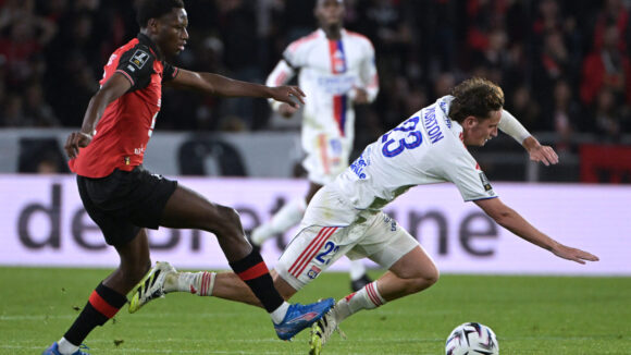 Tyler Morton lors de Rennes - OL