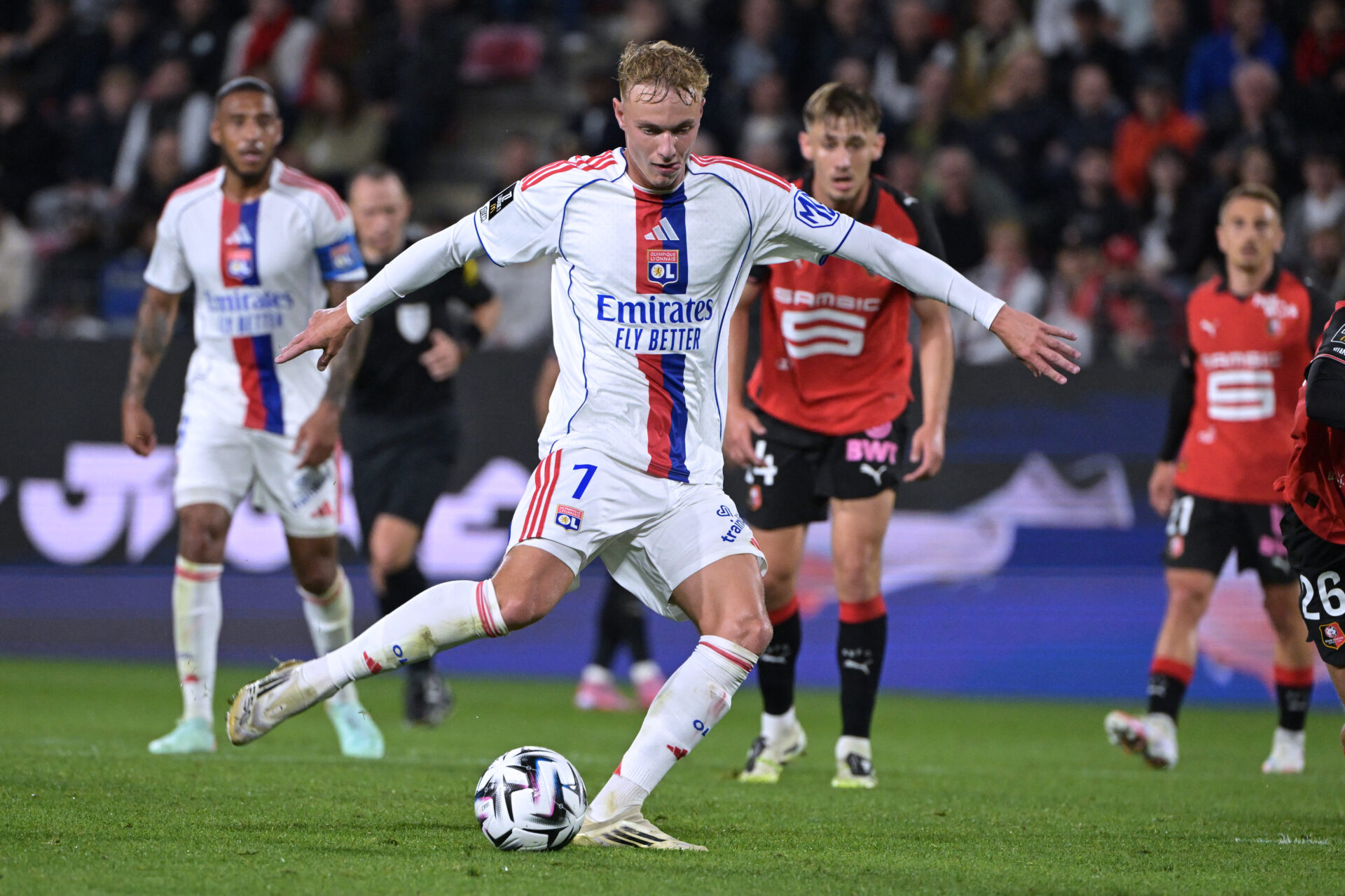 Adam Karabec lors de Rennes - OL