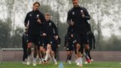 Les joueurs d'Utrecht à l'entraînement