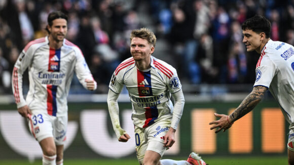 Pavel Sulc après son but lors d'OL - Le Havre