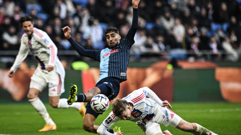 Pavel Sulc lors son but pendant OL - Le Havre