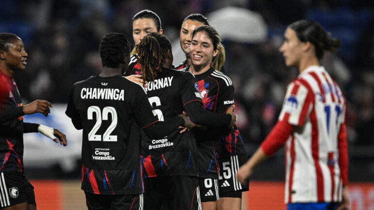 Korbin Shrader lors d'OL Lyonnes - Atlético de Madrid