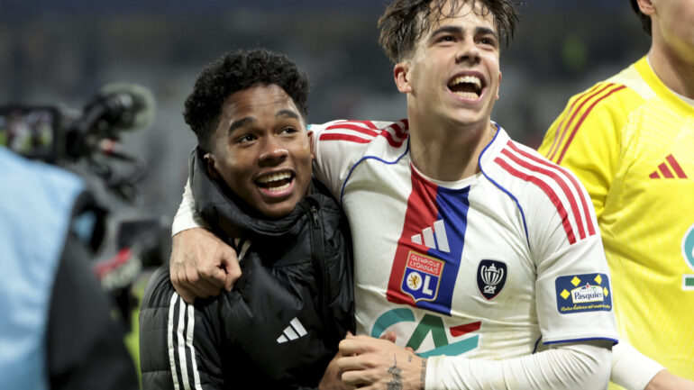 Endrick et Afonso Moreira après Lille - OL