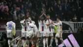 Les joies des joueurs de l'OL contre Brest