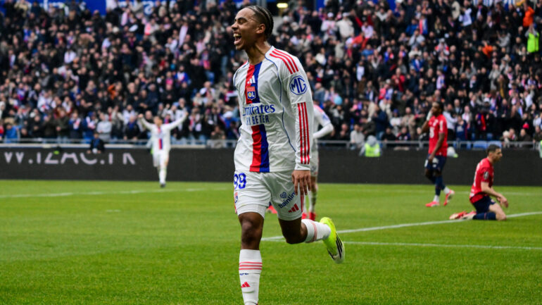 Noah Nartey buteur lors d'OL - Lille