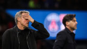 Luis Enrique face à Paulo Fonseca lors de PSG - OL