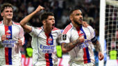 Corentin Tolisso après son but lors d'OL - Rennes