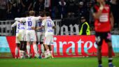 La joie des joueurs de l'OL contre Rennes
