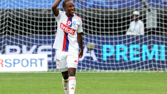 Vicki Becho après son but lors de PSG - OL Lyonnes
