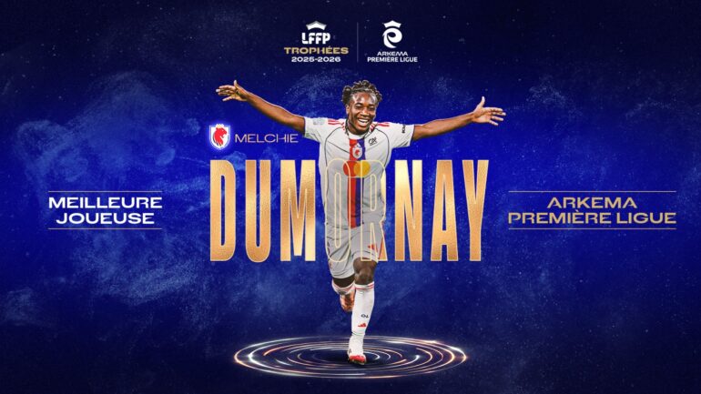 Melchie Dumornay (OL Lyonnes) lauréate du titre de meilleure joueuse de Première Ligue.