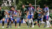Rémi Himbert, Corentin Tolisso et Ainsley Maitland-Niles (OL) contre Wolfsburg
