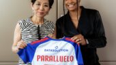 Michele Kang avec Salma Paralluelo, nouvelle joueuse d'OL Lyonnes