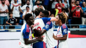 La joie des joueurs de l'OL face au Sparta Prague