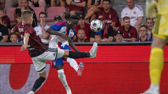 Mohamed Ouedraogo lors de Sparta Prague - OL