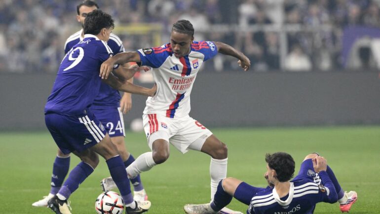 Noah Nartey lors d'Anderlecht - OL