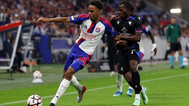 Noah Nartey lors d'OL - Crystal Palace